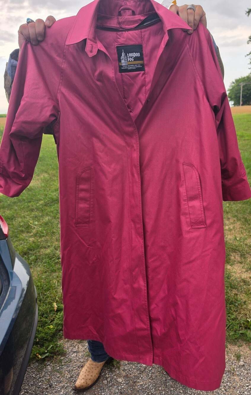 Vintage London Fog Fuchsia Pink Long Trench Coat
